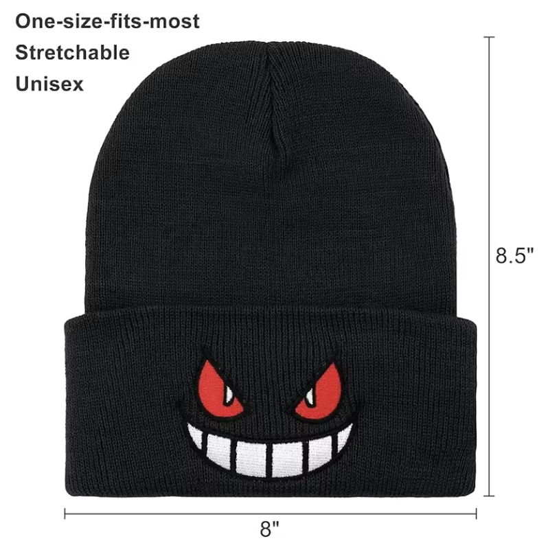 Pokemon Gengar Face Beanie Black
