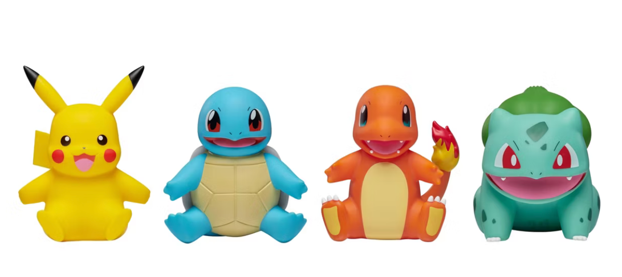 Pokémon Pikachu, Charmander, Bulbasaur, and Squirtle 4'' Action Figure Set - 4pk