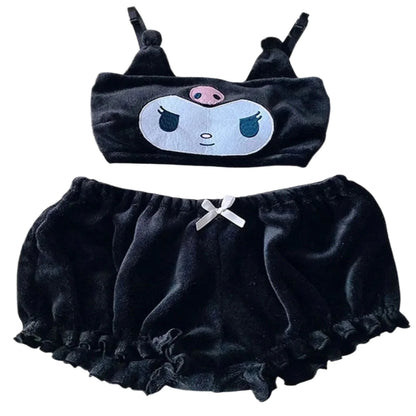 Kuromi, My Melody & Cinnamoroll - Sanrio-Inspired Fluffy Pajama Set